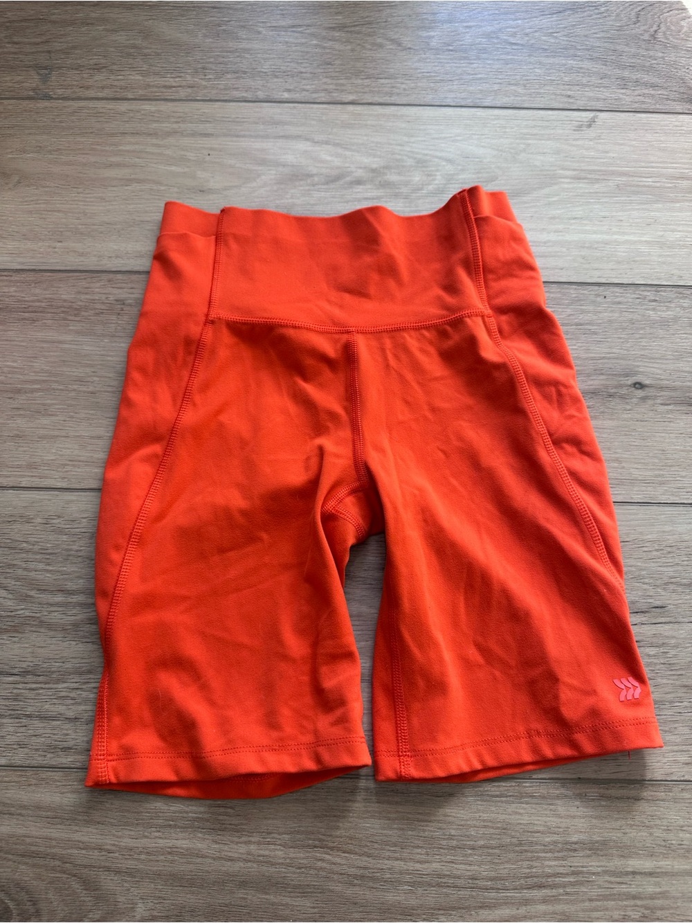 all in motion Bright Orange High-Rise Bike Shorts